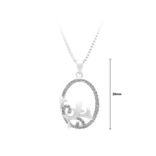 Load image into Gallery viewer, 925 Sterling Silver Flower Pendant with White Cubic Zircon and Necklace