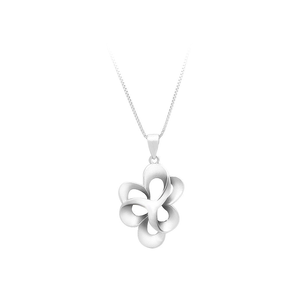 925 Sterling Silver Flower Pendant with Necklace