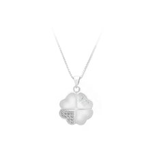 Load image into Gallery viewer, 925 Sterling Silver Four-leaf Clover Pendant with White Cubic Zircon and Necklace