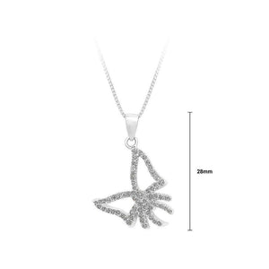 925 Sterling Silver Bow Pendant with White Cubic Zircon and Necklace - Glamorousky