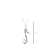 Load image into Gallery viewer, 925 Sterling Silver Music Note Pendant with White Cubic Zircon and Necklace