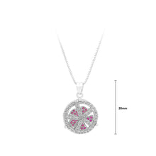 Load image into Gallery viewer, 925 Sterling Silver Windmill Pendant with Rose Red Cubic Zircon and Necklace