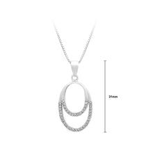 Load image into Gallery viewer, 925 Sterling Silver Oval Pendant with White Cubic Zircon and Necklace