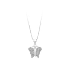 Load image into Gallery viewer, 925 Sterling Silver Butterfly Pendant with White Cubic Zircon and Necklace - Glamorousky