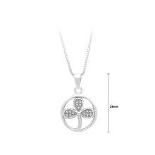 Load image into Gallery viewer, 925 Sterling Silver Clover Pendant with White Cubic Zircon and Necklace - Glamorousky