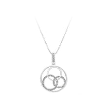 Load image into Gallery viewer, 925 Sterling Silver Annular Pendant with White Cubic Zircon and Necklace - Glamorousky