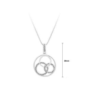 925 Sterling Silver Annular Pendant with White Cubic Zircon and Necklace - Glamorousky