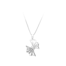 Load image into Gallery viewer, 925 Sterling Silver Bow Pendant with White Cubic Zircon and Necklace - Glamorousky