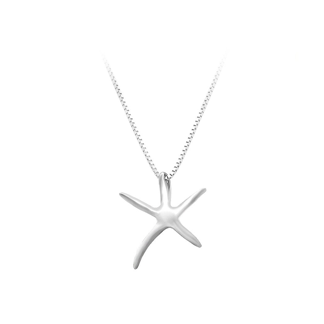 925 Sterling Silver Starfish Pendant with Necklace