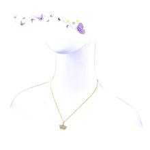 Load image into Gallery viewer, Elegant Champagne Gold Austrian Element Crystal Crown Pendant with Necklace