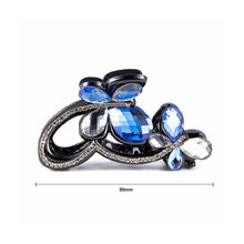 Load image into Gallery viewer, Elegant Blue Crystal Butterfly Hair Clamp