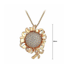 Load image into Gallery viewer, Fashion Sunflower Pendant with White Austrian Element Crystal and Necklace