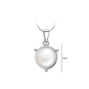 Elegant 925 Sterling Silver Pendant with Freshwater Cultured Pearl and Necklace
