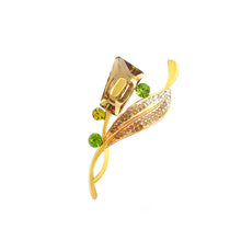 Load image into Gallery viewer, Elegant Yellow Austrian Element Crystal Brooch