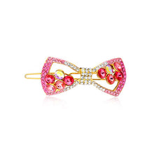 Load image into Gallery viewer, Sweet Rose Red Crystal Bow Hair Clip