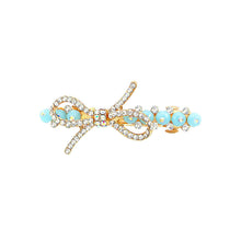 Load image into Gallery viewer, Brilliant Blue Crystal Bow Hair Clips