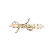 Load image into Gallery viewer, Sweet White Crystal Bow Hair Clips