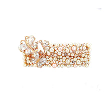 Load image into Gallery viewer, Elegant White Crystal Butterfly with White Fashion Pearls Hair Clips