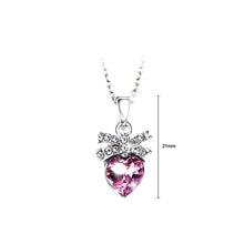 Load image into Gallery viewer, Fashion Heart Pendant with Purple Austrian Element Crystal and Necklace