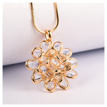 Load image into Gallery viewer, Elegant Flower Pendant with White Austrian Element Crystal and Necklaces