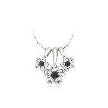 Load image into Gallery viewer, Fashion Flower Pendant with White and Black Austrian Element Crystal and Necklaces