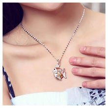 Load image into Gallery viewer, Cute Fish Pendant with Champagne Gold Austrian Element Crystal and Necklace