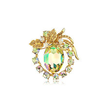 Load image into Gallery viewer, Brilliant Fluorescent Green Austrian Element Crystal Brooch