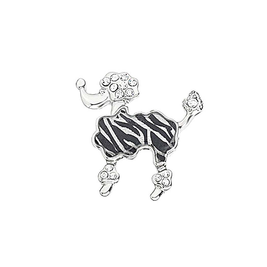 Fashion Zebra Dog with White Crystal Brooch