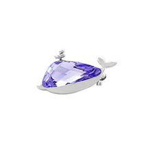 Load image into Gallery viewer, Elegant Purple Austrian Element Crystal Whale Brooch