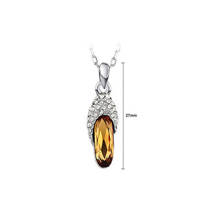 Fashion Slipper Pendant with Champagne Austrian Element Crystal and Necklaces
