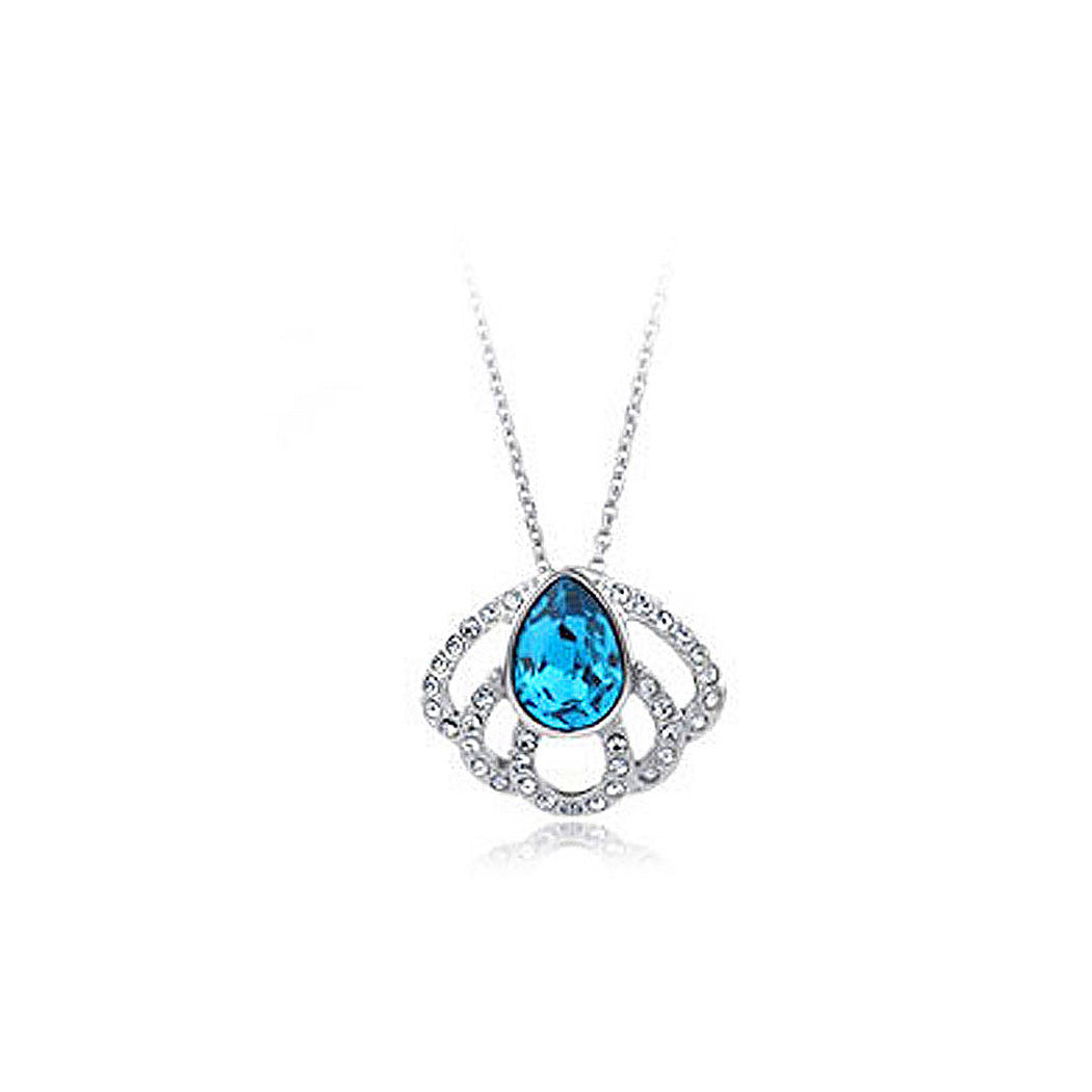 Elegant Pendant with Blue Austrian Element Crystal and Necklaces
