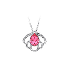 Load image into Gallery viewer, Elegant Pendant with Red Rose Austrian Element Crystal and Necklace