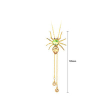 Load image into Gallery viewer, Cute Spider Pendant with Champagne and Green Austrian Element Crystal and Necklaces