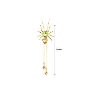 Cute Spider Pendant with Champagne and Green Austrian Element Crystal and Necklaces