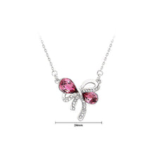 Load image into Gallery viewer, Cute Bow with Purple Austrian Element Crystal Necklace