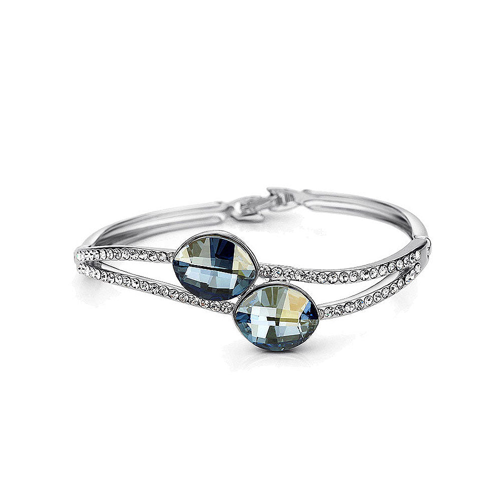 Elegant Blue Austrian Element Crystal Bangle