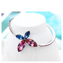 Load image into Gallery viewer, Colorful Austrian Element Crystal Four Leaf Clover Bangle