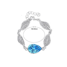 Load image into Gallery viewer, Brilliant Blue Austrian Element Crystal Water Drop Shape Bracelet