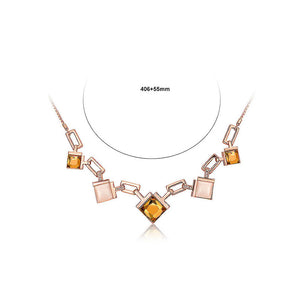 Simple Bohemian with Champagne Gold Cubic Zircon Necklace