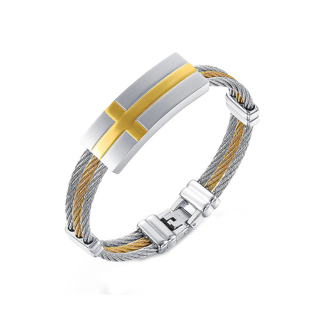 Fashion Stainless Steel and Golden Bracelet For Man