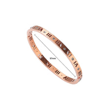 Load image into Gallery viewer, Fashion Rose Gold Plated Stainless Steel Roman Numeral Bracelet For Women