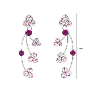 Elegant Earrings with Purple Austrian Element Crystal