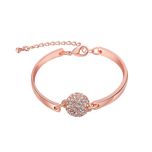 Fashion Rose Gold Plated Bracelet with White Austrian Element Crystals