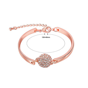 Fashion Rose Gold Plated Bracelet with White Austrian Element Crystals