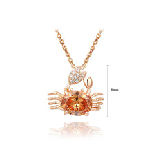 Load image into Gallery viewer, Lovely Rose Gold Plated Crab Pendant with Champagne Gold Austrian Element Crystal and Necklace
