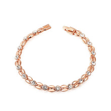 Load image into Gallery viewer, Fashion Rose Gold Plated Bracelet with White Austria Element Crystal