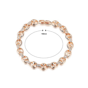 Fashion Rose Gold Plated Bracelet with White Austria Element Crystal