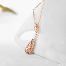 Load image into Gallery viewer, Fashion Rose Goldplated Water Drops Pendant with Necklace