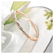 Load image into Gallery viewer, Fashion Rose Gold Plated Bracelet with White Austrian Element Crystals