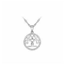 Load image into Gallery viewer, Fashion 925 Sterling Silver Gemini Pendant with White Cubic Zircon and Necklace